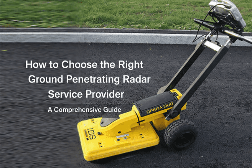 Ground penetrating radar survey at construction site for underground utility detection
